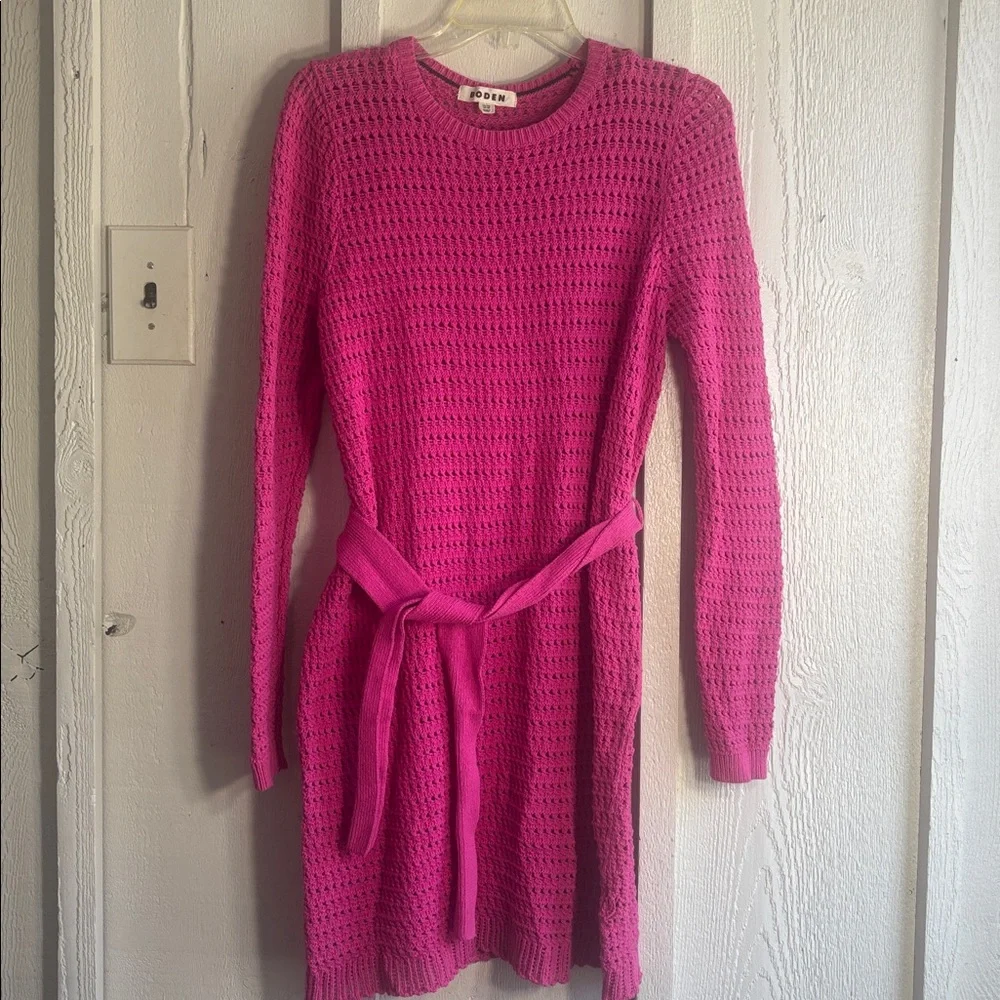Boden + Anthropologie 
Crochet  knit Dress 
Rose Violet - Picture 3 of 4